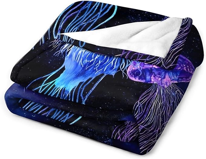 Jellyfish Gifts for Girls & Women - Soft, Warm & Cozy Fleece Throw Blanket for Kids & Adults - 60"x80"