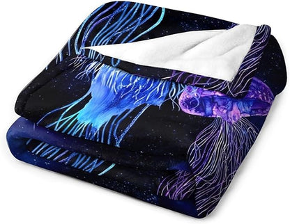 Jellyfish Gifts for Girls & Women - Soft, Warm & Cozy Fleece Throw Blanket for Kids & Adults - 60"x80"
