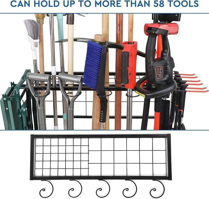 Garden Tool Organizer for Garage, Yard Tool Storage, Garden Tool Rack, for Shed - Image 4