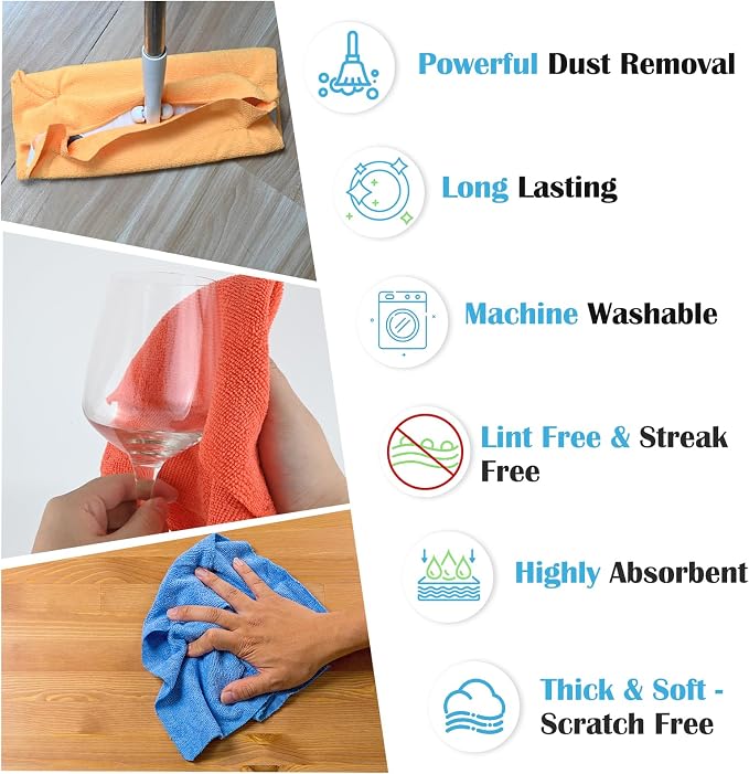 Microfiber Cleaning Cloth, 50 Pack Cleaning Rags - Image 2