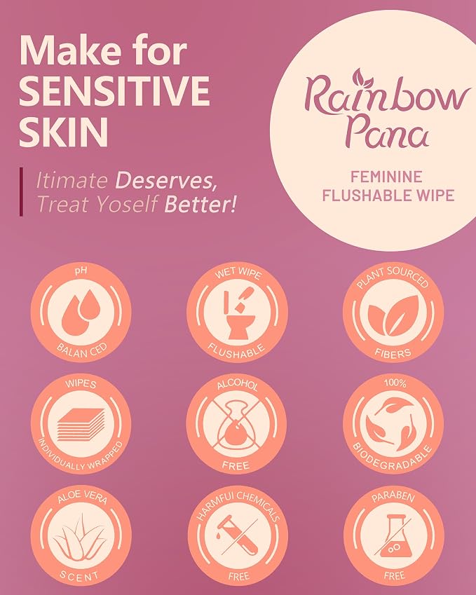 RainbowPana Feminine Wipes, Travel Wipes - Image 4