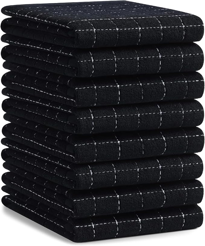 Homaxy 100% Cotton Terry Kitchen Towels, Checkered Designed, Soft and Super by Homaxy