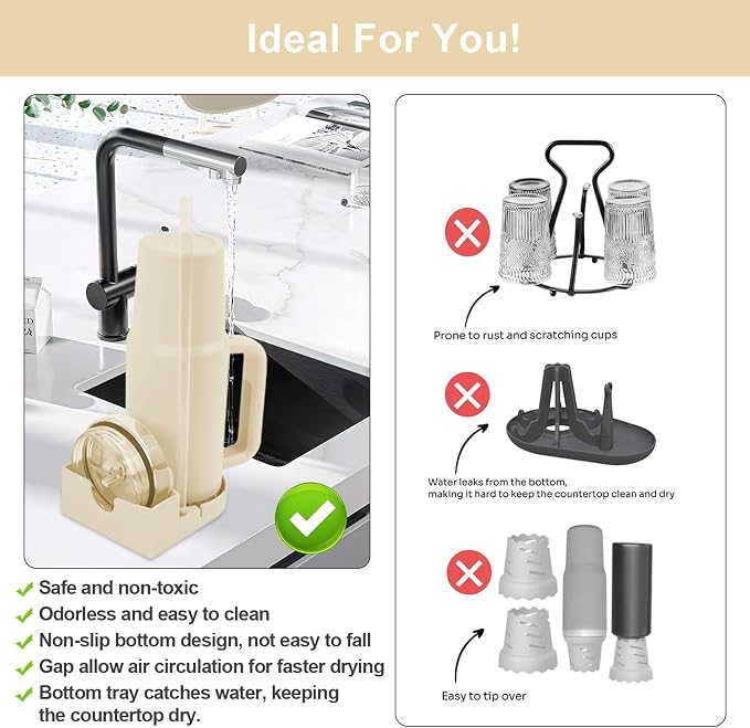 Water Bottle Drying Rack, Silicone Tumbler Drying Rack, Baby Bottle Dryer Holder - Image 6
