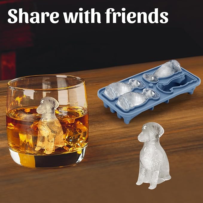 Silicone Ice Cube Tray, Juice and Bourbon, 4 Big Cute Animal Ice Trays - Image 4