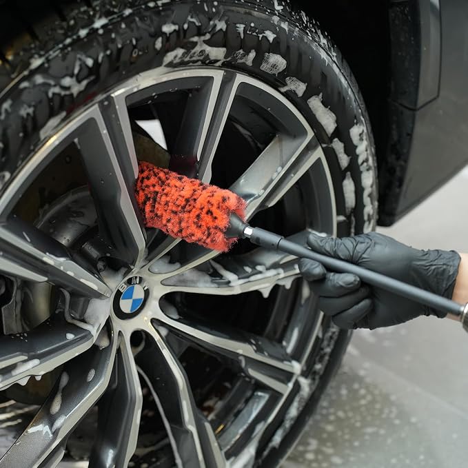 SPTA 1 Pc Soft Microfiber Extended Reach Rim Drill Wheel Brush, Microfibre - Image 8