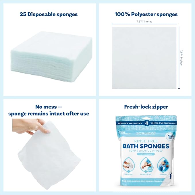 Scrubzz Disposable No Rinse Bathing Wipes - Image 2