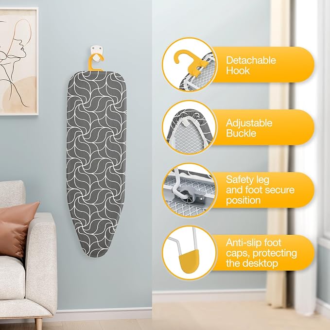 APEXCHASER Tabletop Ironing Board, Folding Legs Iron Board - Image 5