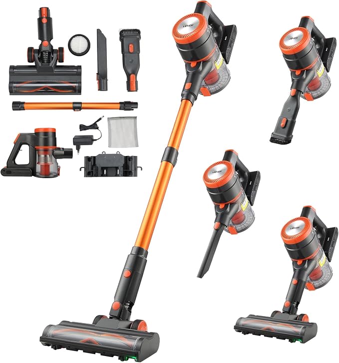 VEVOR Cordless Vacuum Cleaner, 40KPA Max Suction, Rechargeable Anti-Tangle by VEVOR