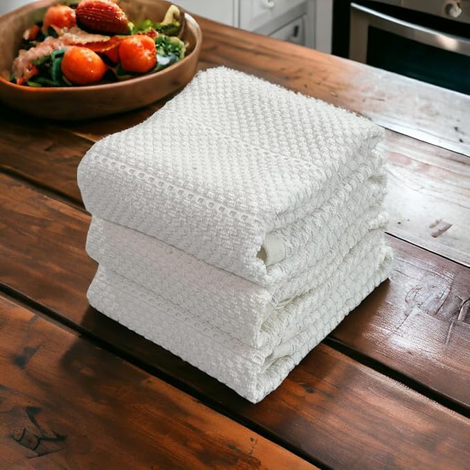 Serafina Home White Kitchen Hand Dish Towels: 100% Cotton Cloth Soft Cleaning - Image 8