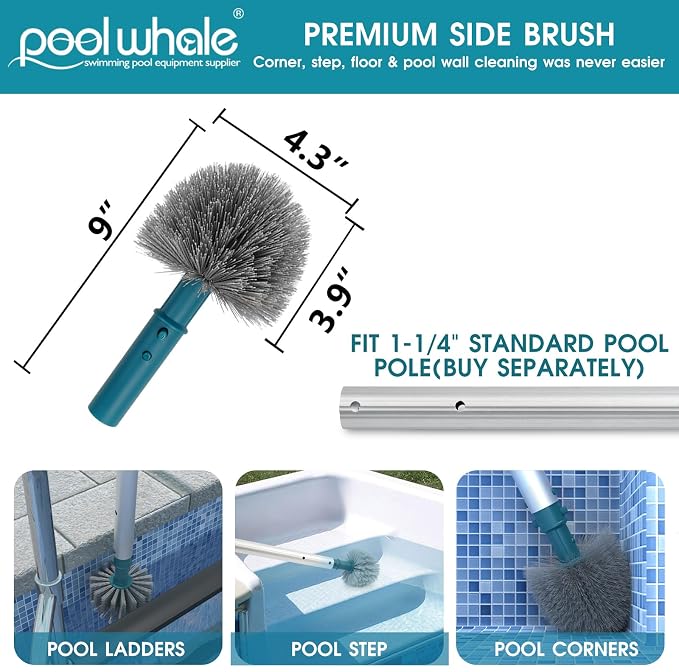 20'' Pool Brush Head, Detachable Pool Cleaning Brush - Image 4