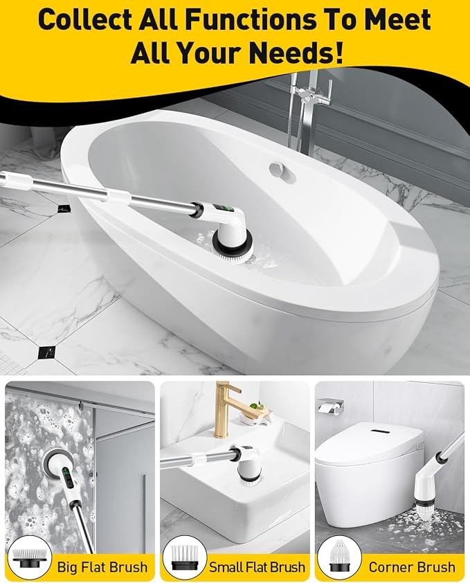 Electric Spin Scrubber for Cleaning Bathroom, Shower Scrubber Cordless Cleaning - Image 4