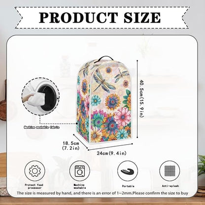 Boho Mandala Floral Blender Cover Washable Kitchen Toaster Cover Dragonfly Bread Maker Coffee Maker Protectiron Covers Size S