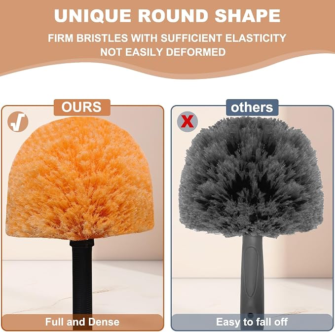 2 Pack Robust Cobweb Duster Head Brush – Superior Twist-On Web Cleaning Tool – - Image 3