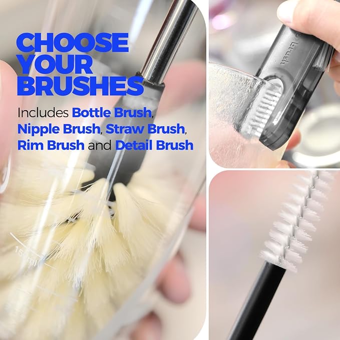 Holikme 6 Pack Bottle Brush Tube Set, 3 Straw Brushes, Portable 3-in-1 Bottle - Image 5