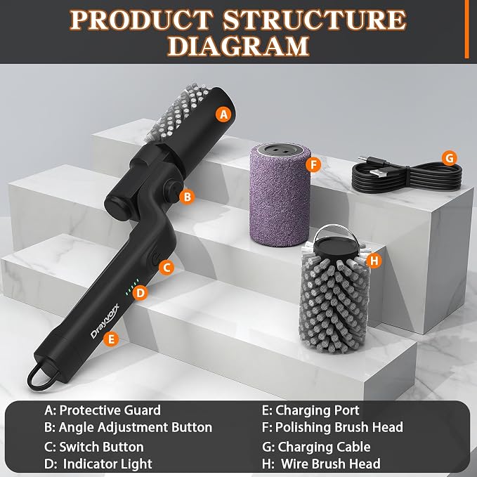 Electric Grill Brush, Cordless Electric BBQ Grill Cleaner - Image 8