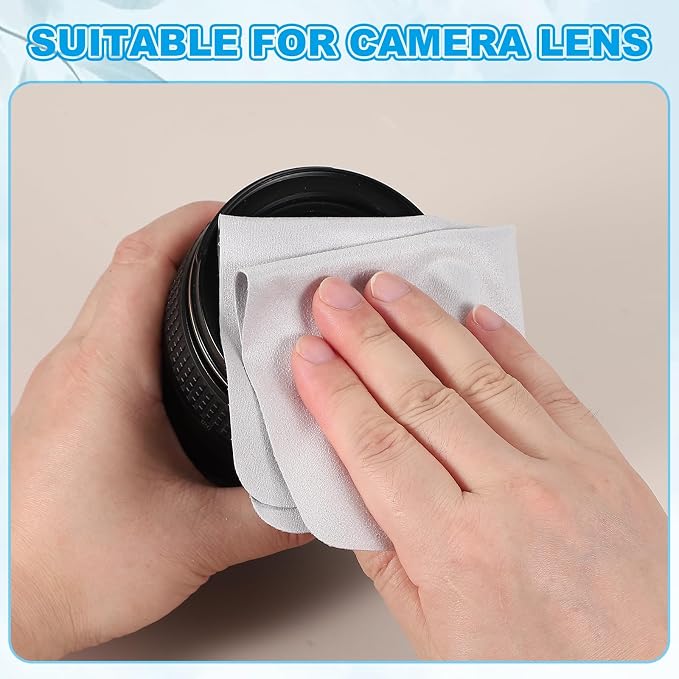 PATIKIL Glasses Cleaning Cloth 6.9" x 5.7", Light Gray - Image 6
