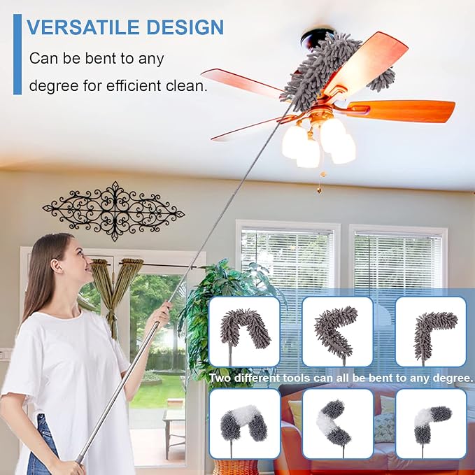 Microfiber Duster Kit for High Ceiling, Extendable Dusters for Cleaning - Image 4