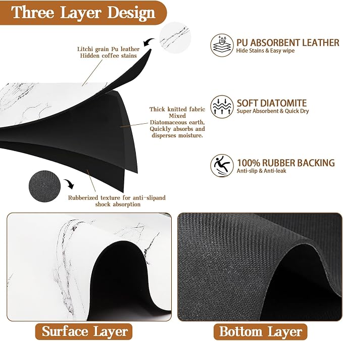 Dish Drying Mat for Kitchen Counter, Hide Stain Kitchen Drying Mat Super - Image 4