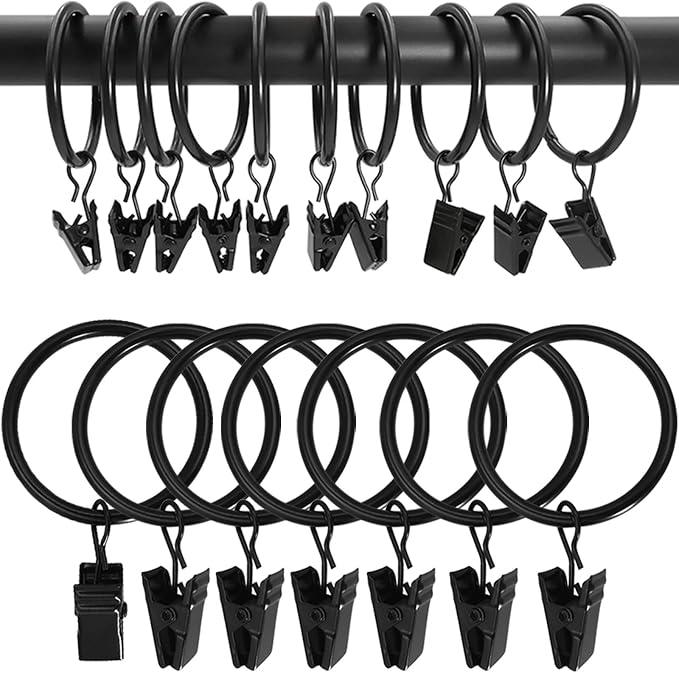 100 Pack Metal Curtain Rings by AMZSEVEN