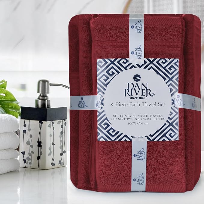 DAN RIVER 8 PC Luxury Bath Towels - Image 8