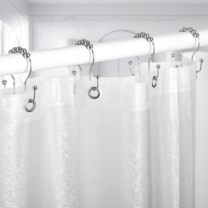 Goowin Shower Curtain Hooks, Stainless Steel Shower Curtain Hangers, Double - Image 3