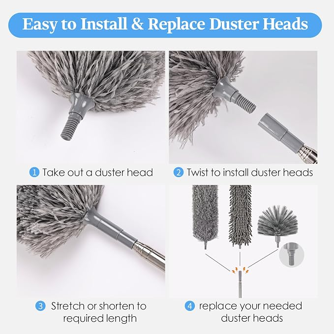 Microfiber Feather Duster 5-in-1 Kit - Image 7