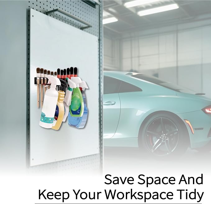 Wall Mount Brush & Spray Bottle Holder Combo Rack - Image 5
