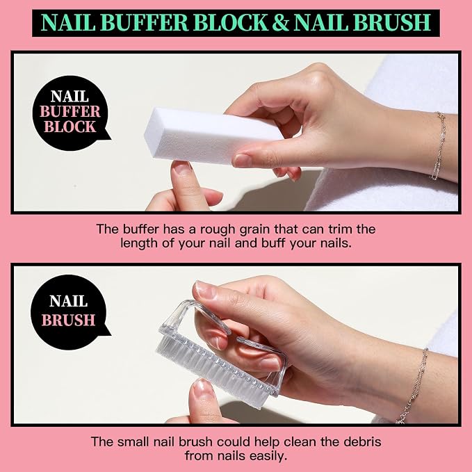 FANDAMEI Manicure Kit, Nail Files 100/180, Cuticle Nippers, Nail Buffer Block - Image 2