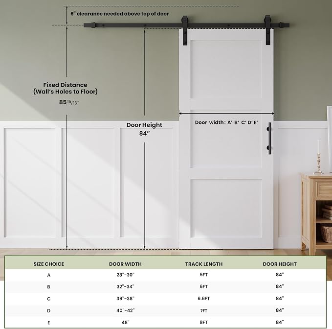 SmartStandard 40in x 84in Sliding Barn Door - Image 3