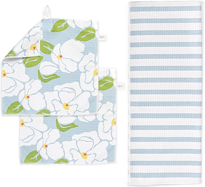 ELYN Microfiber Kitchen Dish Towel & Dish Cloth Set, Quick-Dry & Absorbent by ELYN