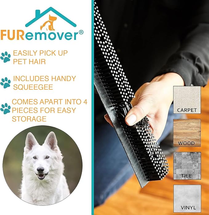 FURemover Sweep Pet Hair Rubber Broom - Image 6