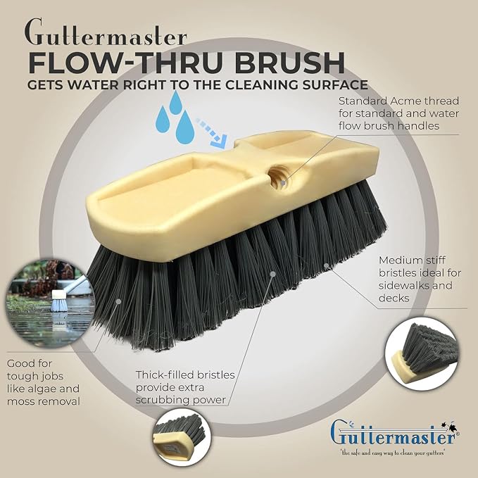 GutterMaster GM-214P-8 Grey 8 Inch Oblong Medium Stiff Flow Through Floor and - Image 2