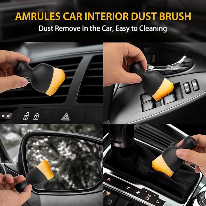 2PCS Car Interior Detailing Brush, Auto Car Detailing Brush Dusting Brush - Image 3