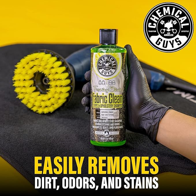 Chemical Guys Foaming Citrus Fabric Clean Drill Brush Kit - Image 3