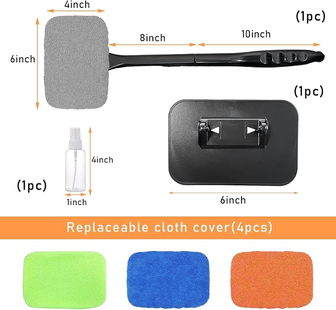 Car Windshield Cleaning Tool, Microfiber Window Cleaner - Image 2