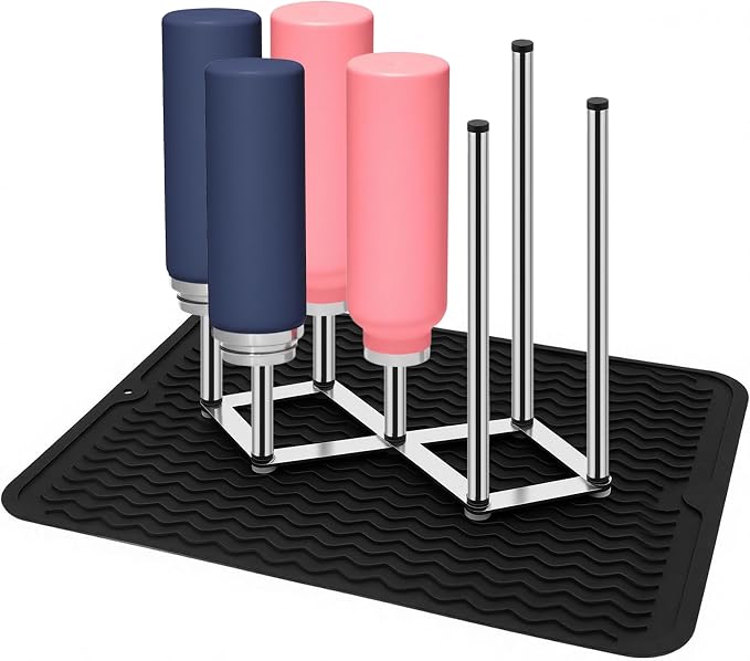 Stainless Steel Bottle Drying Rack by Unknown