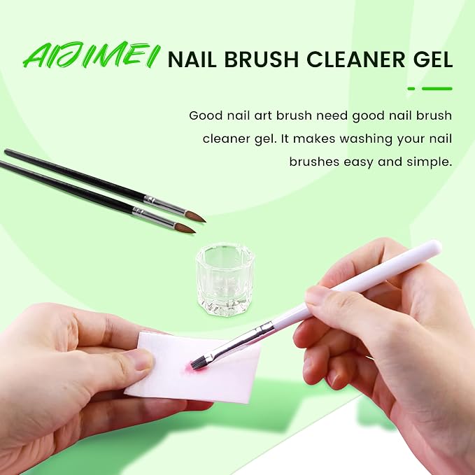 AIJIMEI Nail Brush Cleaner Gel Fast Cleaning Nail Brush Cleaner Easy To Use - Image 2