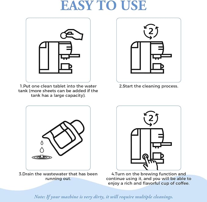Coffee Pot Cleaner, Coffee Maker Cleaner Descaler Tablets, Compatible - Image 4