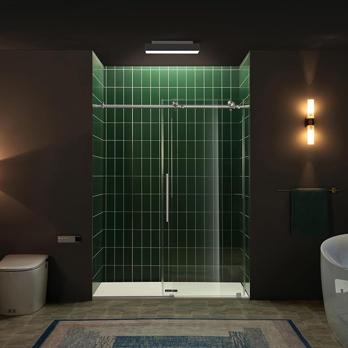 Woodbridge 56-60" W x 80" H Frameless Single Sliding Shower Door - Image 14