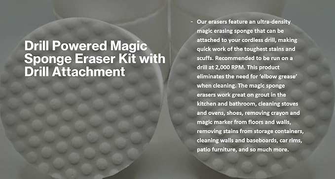 3.5” Drill Powered Magic Sponge Eraser 6 Pieces Kit - Image 7