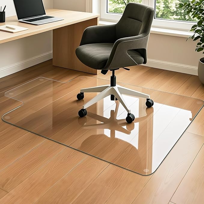 VSARHouse Irregular Tempered Glass Office Chair Mat - Image 7