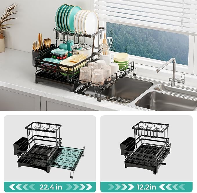 2 Tier Dish Drying Rack - Image 3