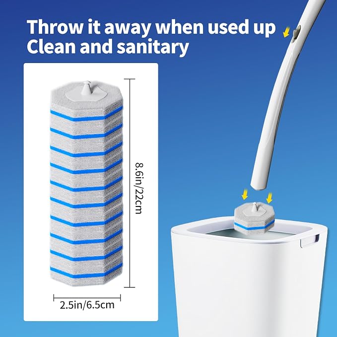 80Pcs Toilet Wand Refills for Disposable Toilet Bowl Brush Scrubber Cleaner - Image 5