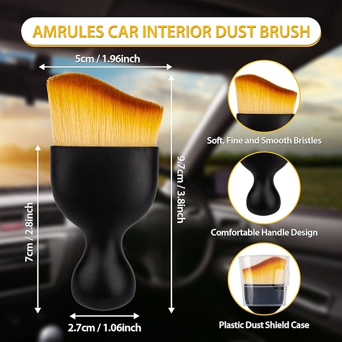 2PCS Car Interior Detailing Brush, Auto Car Detailing Brush Dusting Brush - Image 2