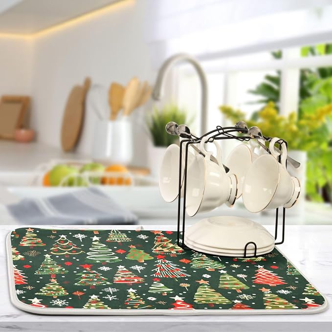 Christmas Tree Green Dish Drying Mat - Image 5