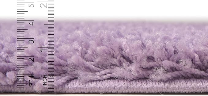 Unique Loom Solid Shag Collection Area Rug (8' x 10' Rectangle Lilac)