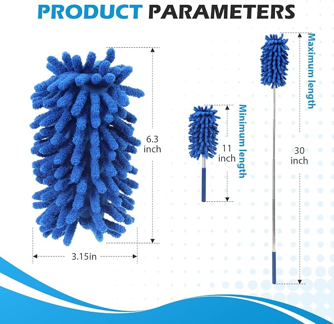 12 Pack Microfiber Dusters for Cleaning, High Duster - Image 2