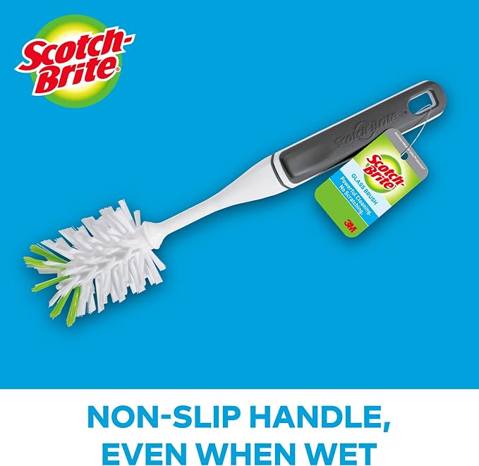 Scotch-Brite Glass and Water Bottle Brush, Long-Lasting Bristles, Safe On - Image 5