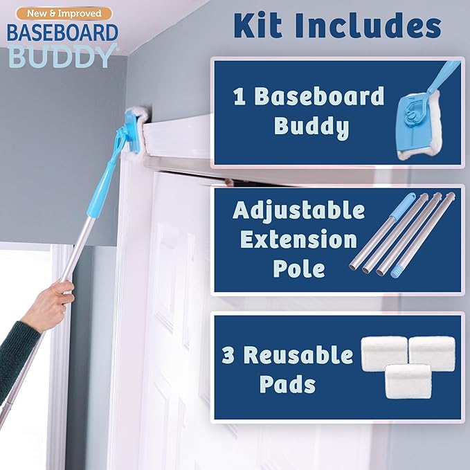 Baseboard Buddy | Lightweight Home Cleaning Essential, Moldings & Walls - Image 2