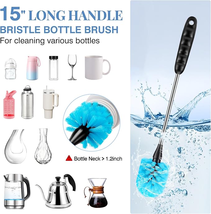 3-in-1 Stainless Steel Bottle Cleaning Brush Set - Image 2